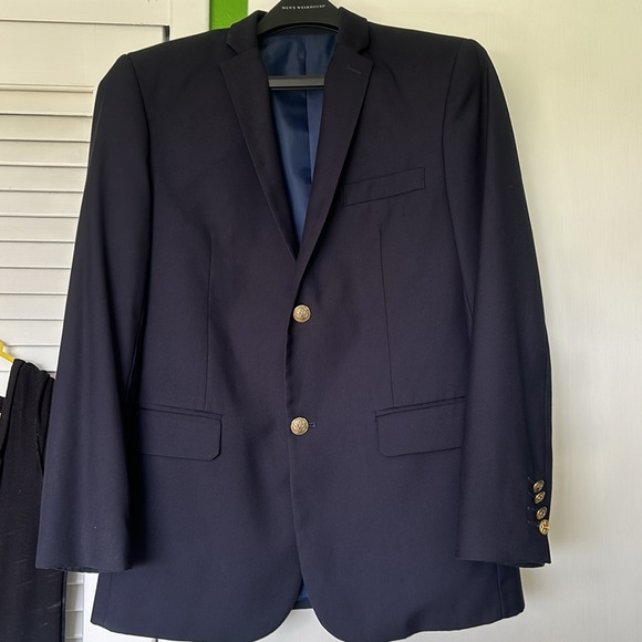 Boys navy blue dress blazer with gold buttons size 20 - Picture 3 of 6